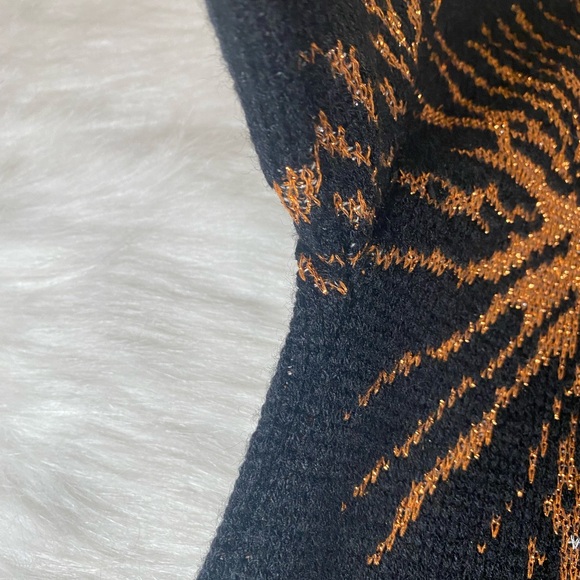 Vintage 80s Dana Scott Black Metallic Sweater Medium Fireworks - Picture 7 of 10